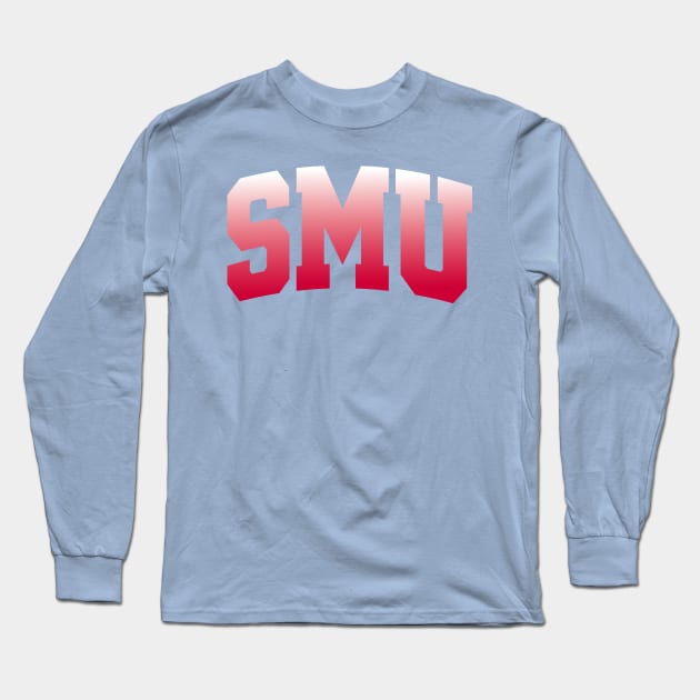 SMU Ombre Logo Long Sleeve T-Shirt by one-broke-kid